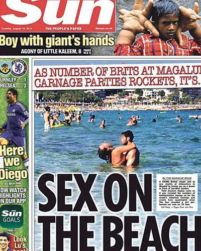 Portada del tabloide británico "The Sun".