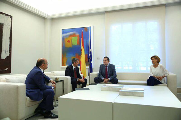 Reunión entre Rajoy y diputados de Coalición Canaria en Moncloa. Foto: PP