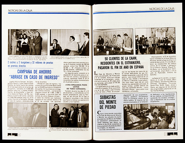 Noticias sobre la campaña de la Caja de Ahorros de Alicante y Murcia del año 87. Foto: T: GIL