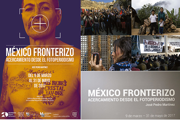 Cartel y diferentes imágenes de la muestra "México fronterizo". Foto: Universidad Miguel Hernández
