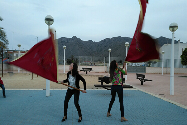 Momento de ensayo de la "Soldadesca" protagonizado este año por mujeres. Foto: P. BERNABEU