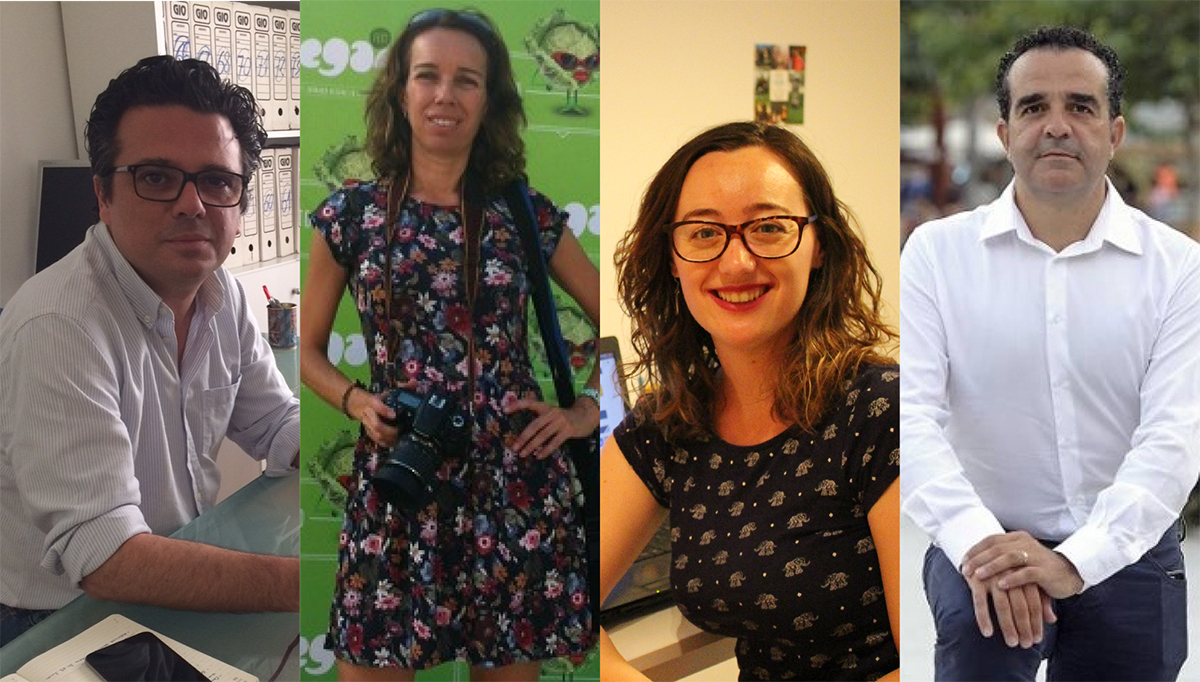 De izquierda a derecha: Joaquín Núñez, María Gilabert, Mieria Pascual y Miquel González. Foto: redacción HdL y María Molina, de Mireia Pascual.