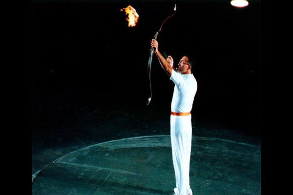 Momento de encendido de la antorcha olímpica de Barcelona 92