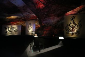 Una de las salas dedicadas a la exposición "Rupestre" del MARQ.