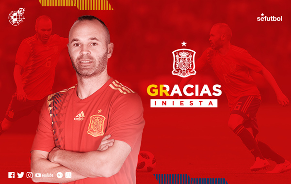 Despedida de Andrés Iniesta como jugador de la Roja difundida en redes sociales.