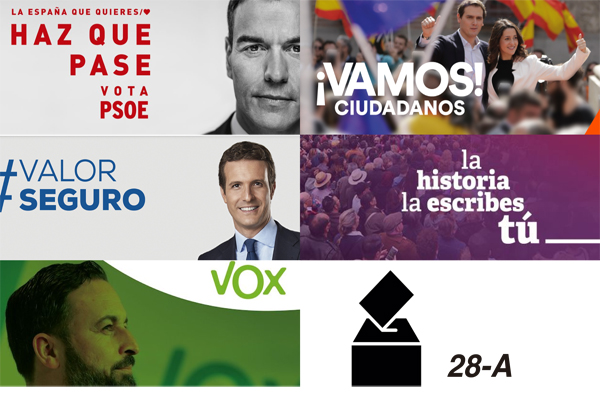Diferentes mensajes e imágenes de los carteles electorales 2019.