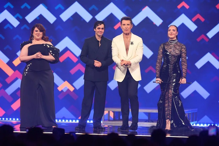 Lalachus, Javier Ambrossi, Jesús Vázquez e Inés Hernand, presentadores del Benidorm Fest 2026